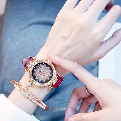 WOMEN'S WATCH + BRACELET Trendy and Elegant