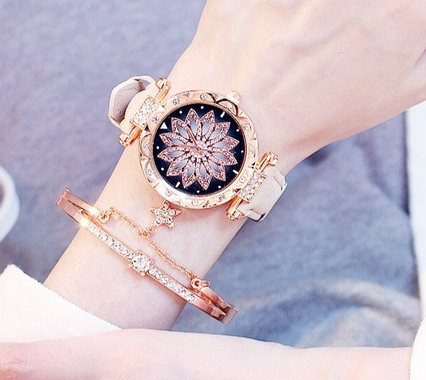 WOMEN'S WATCH + BRACELET Trendy and Elegant