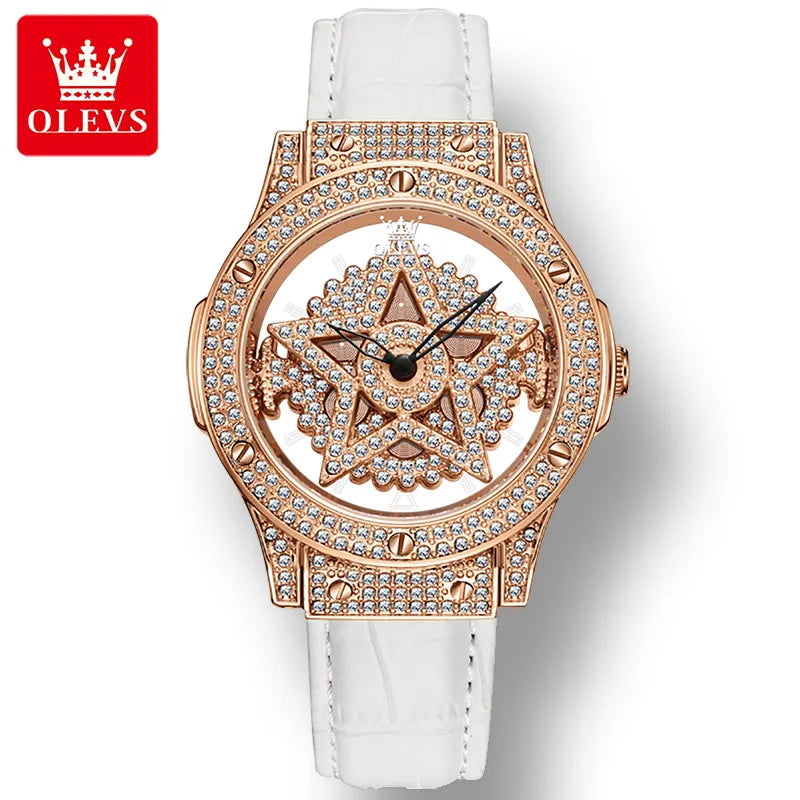 OLEVS WOMEN'S WATCH ROTATING STAR