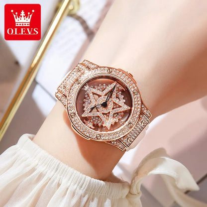 OLEVS WOMEN'S WATCH ROTATING STAR