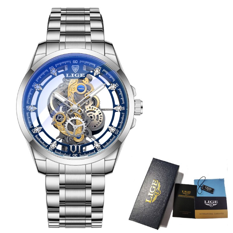 RELOJ LIGE para Hombre.. Mecanismo de esqueleto aparente