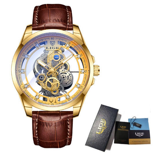 RELOJ LIGE para Hombre.. Mecanismo de esqueleto aparente