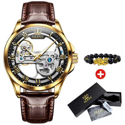 OLEVS MONTRE LUXE Homme Mécanisme Apparent Squelette