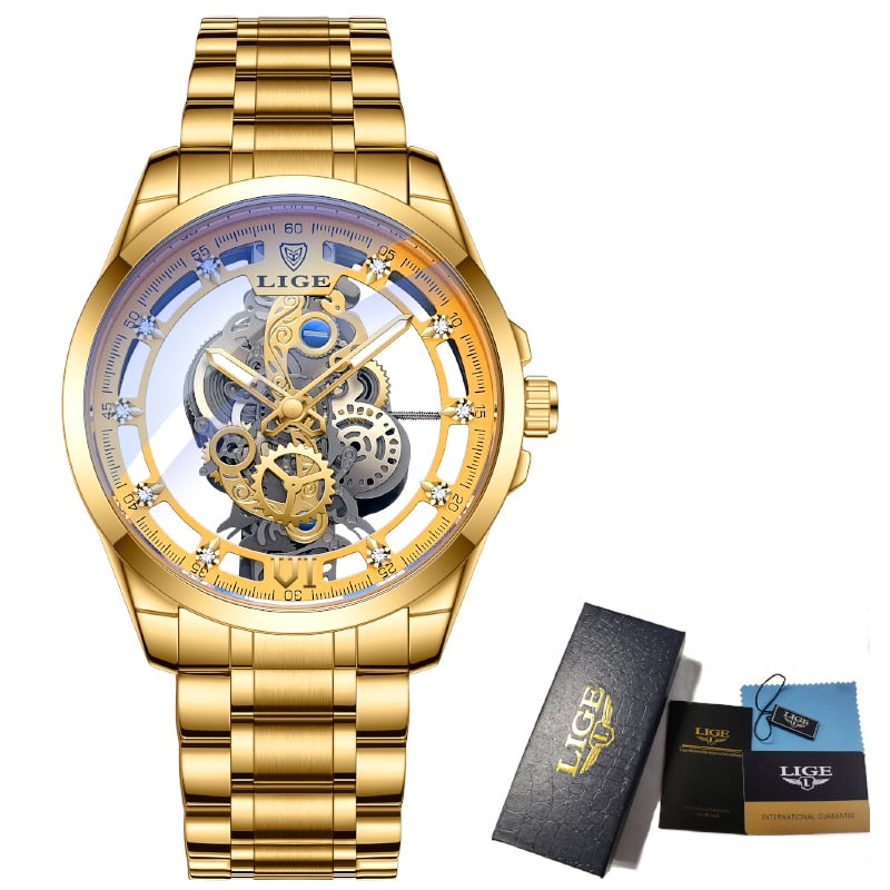 RELOJ LIGE para Hombre.. Mecanismo de esqueleto aparente