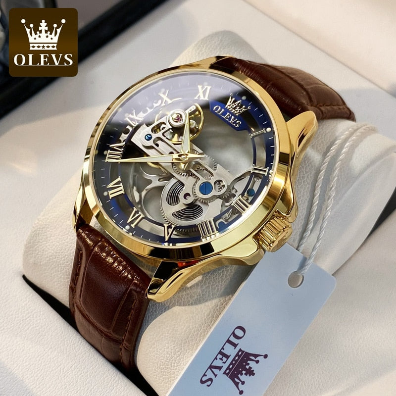 OLEVS MONTRE LUXE Homme Mécanisme Apparent Squelette